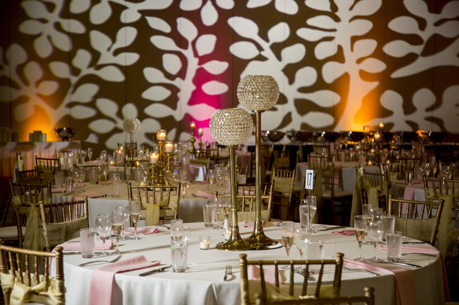 Floral wedding stage with glittering accents by Poonam Creations