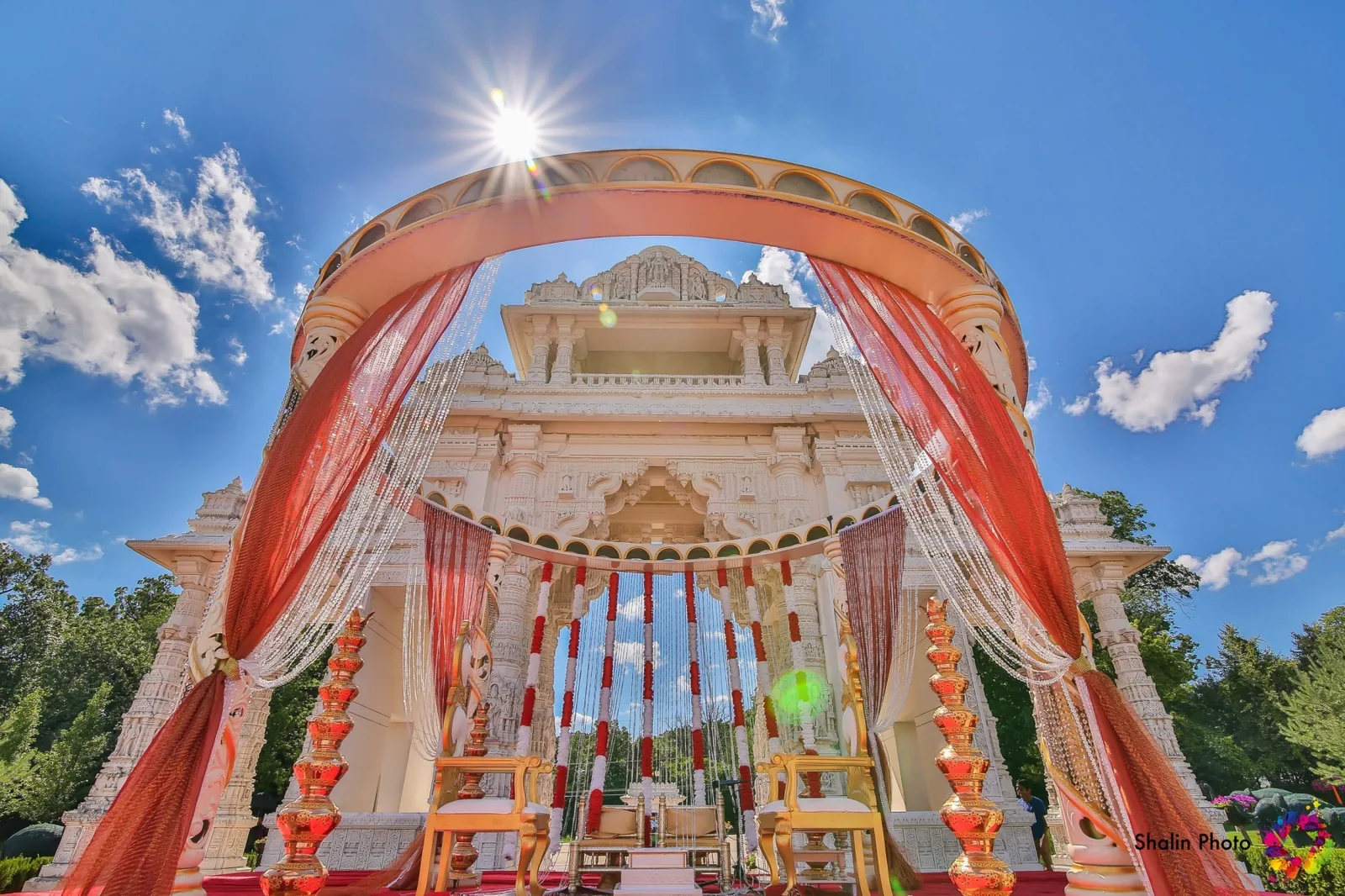 Fiber crystal mandap for glittering Indian wedding ceremony, Chicagoland